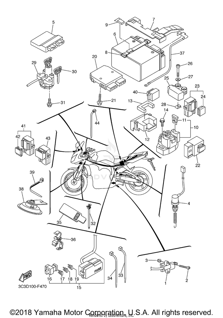 Electrical 2 FZ1 - FZS10YCG - 2009 Schematic