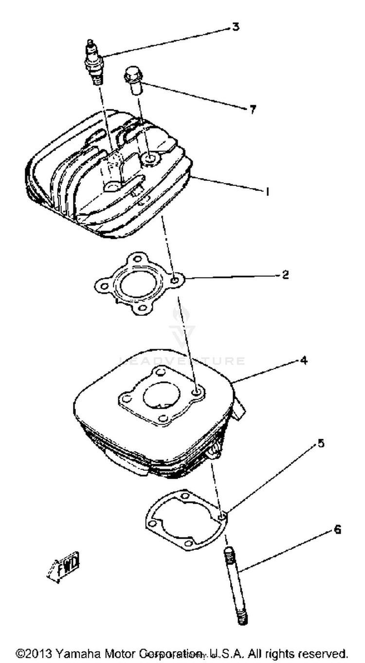 Cylinder Head - Cylinder - Yz60h - J - K Schematic