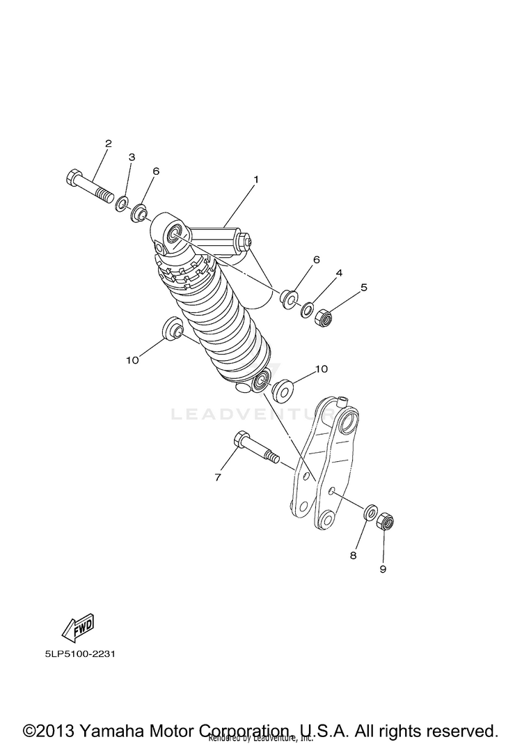 Rear Suspension RAPTOR BLACK LIMITED EDITION - YFM660RLER - 2003 Schematic