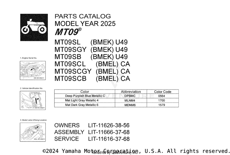 1 Title Page MT09 - MT09SCB - 2025 Schematic