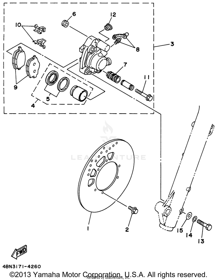 Front Brake Caliper Schematic