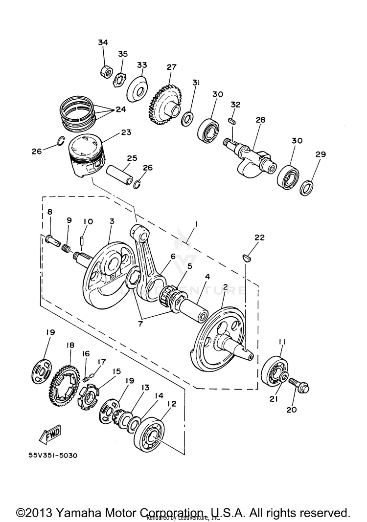 Crankshaft Piston Schematic