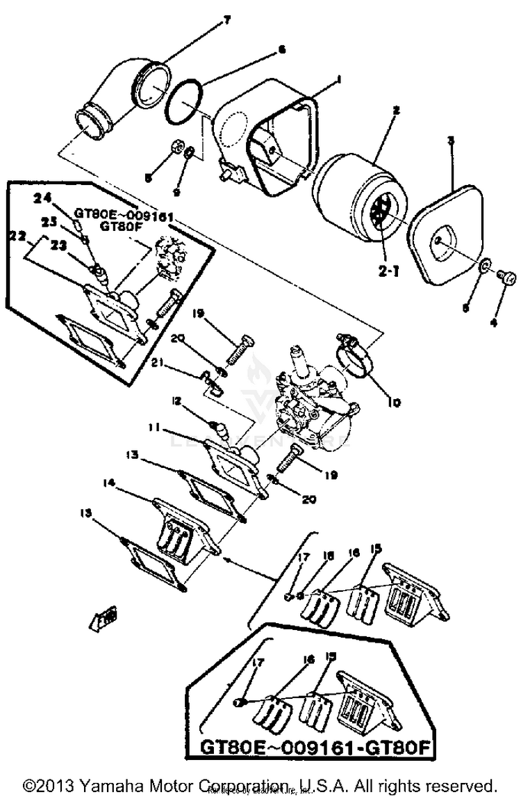 Air Cleaner Gt80e - Gt80e-009161 - Gt80f GT80E - 1978 Schematic