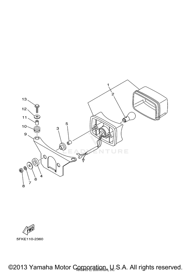 Taillight BANSHEE - YFZ350R - 2003 Schematic