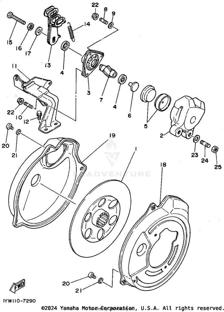 Rear Brake Caliper Schematic