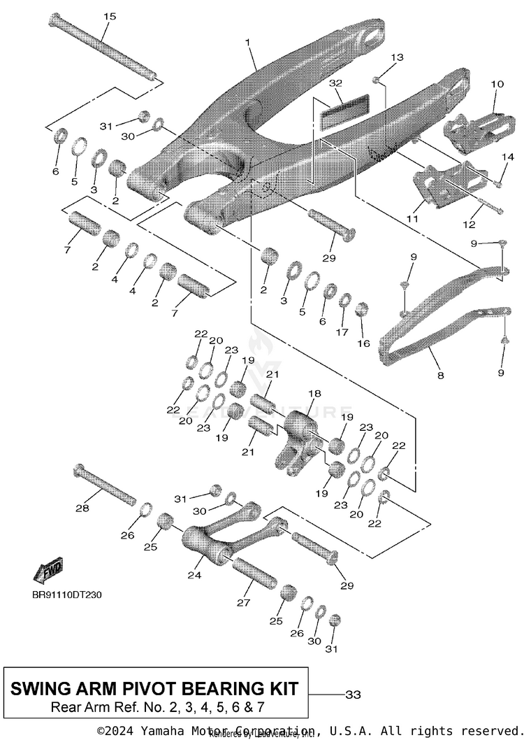 Rear Arm YZ450F - YZ450FJL - 2018 Schematic