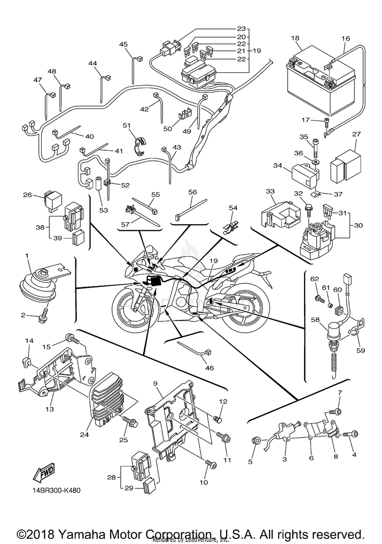 Electrical 2 YZFR1 - YZFR1ACR - 2011 Schematic