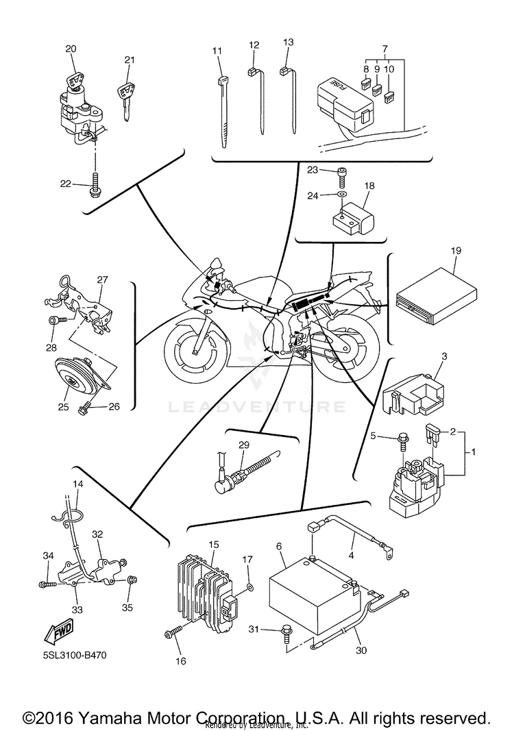 Electrical 2 YZFR6 - YZFR6RC - 2003 Schematic