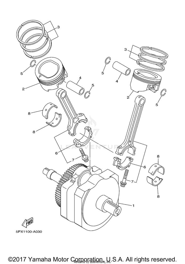 Crankshaft Piston Schematic