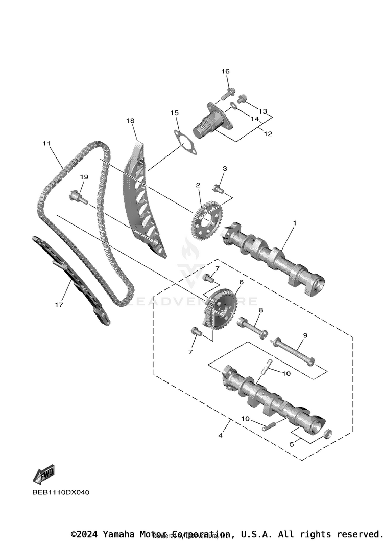 Camshaft & Chain YZFR7 - YZFR7SCB - 2025 Schematic