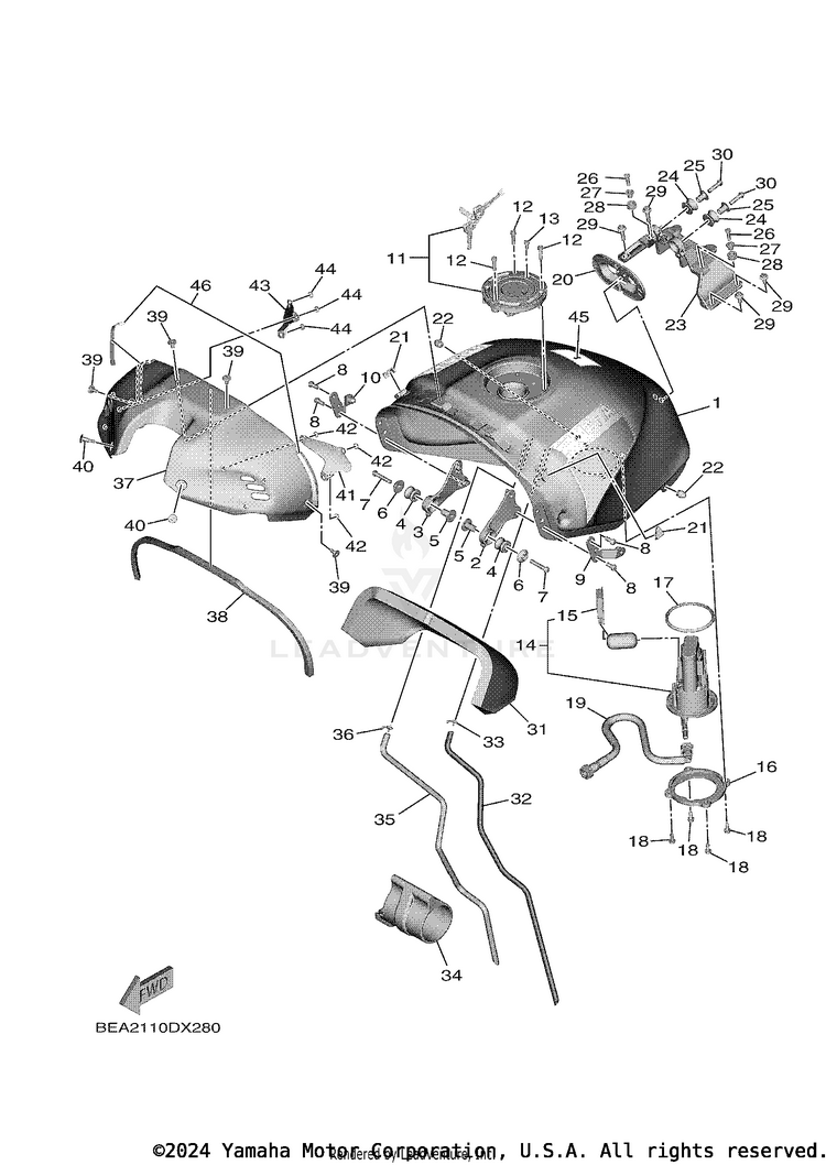 Fuel Tank 1 (For U49) Schematic