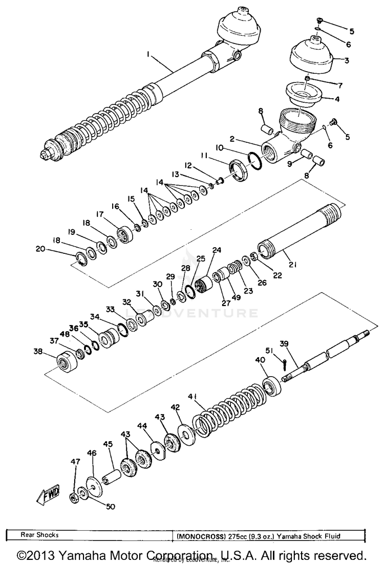 Rear Cushion - Inner Parts List Schematic