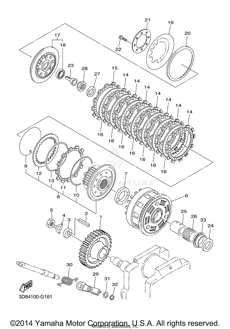 Clutch V STAR 1300 DELUXE - XVS13BGFC - 2015 Schematic