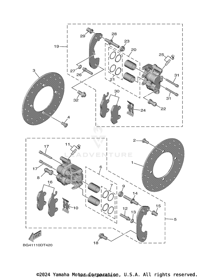 Rear Brake Caliper Schematic