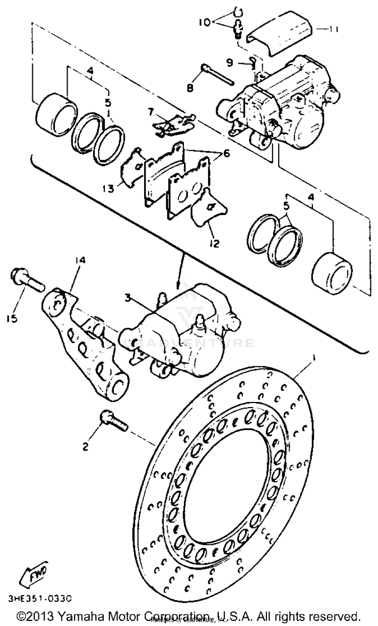 Rear Brake Caliper Schematic