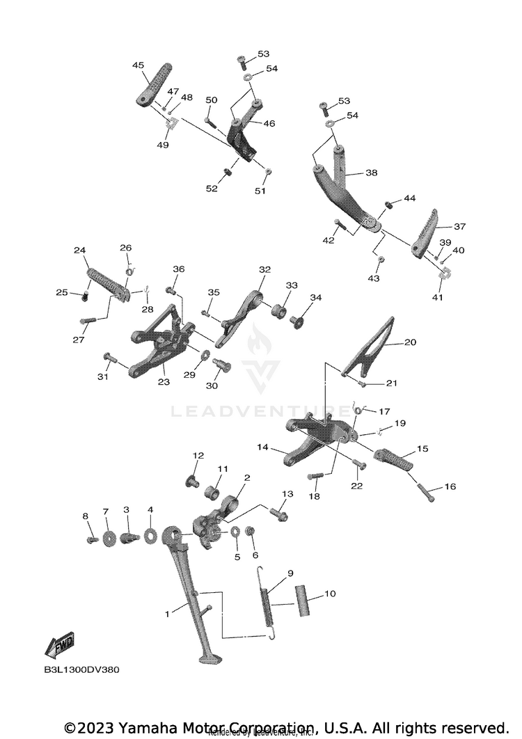 Stand Footrest YZFR1 - YZFR1LCB - 2020 Schematic