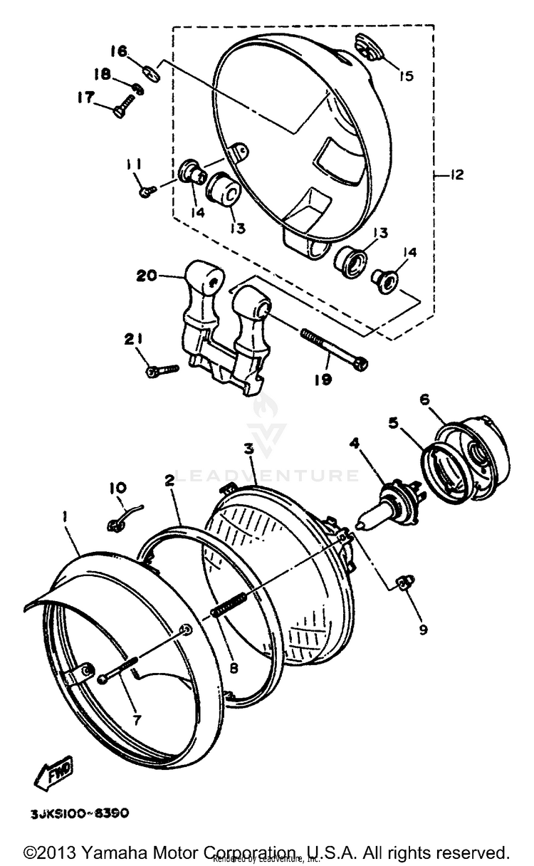 Headlight 2 Xv1100s Model Schematic