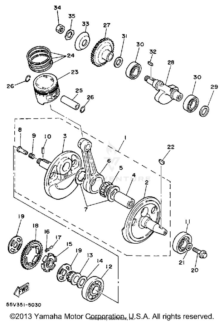 Crankshaft - Piston Schematic