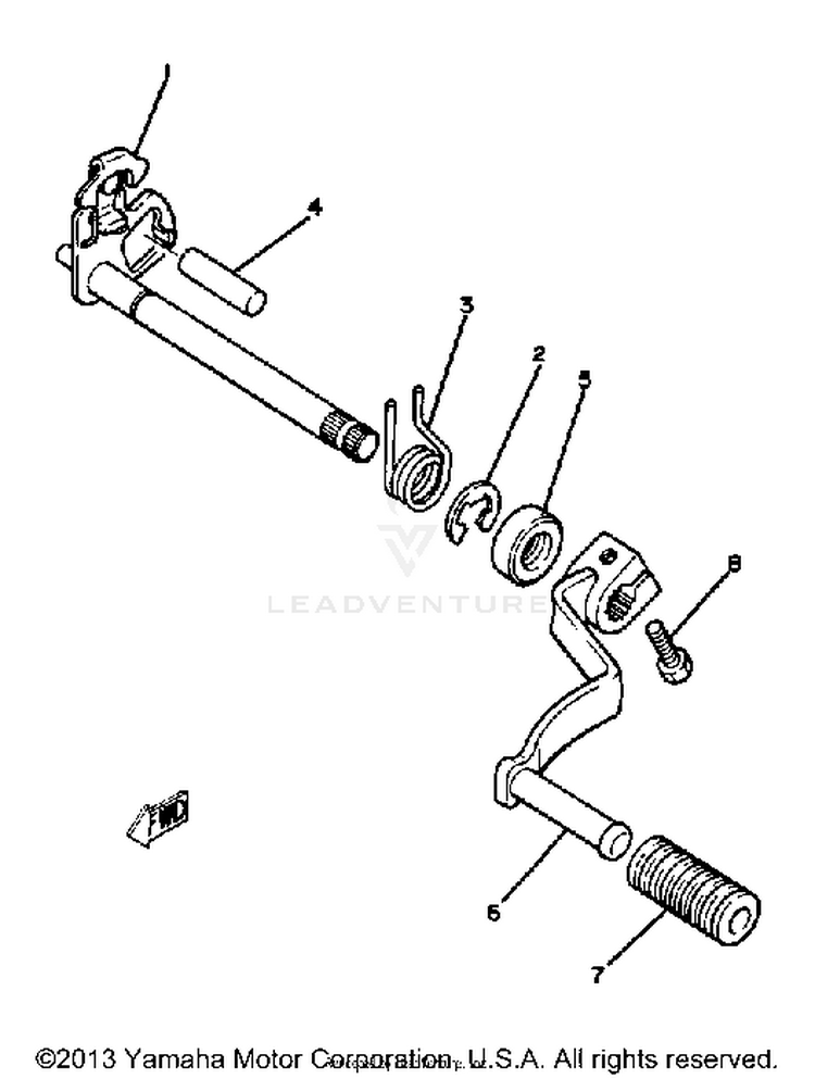 Shift Shaft - Pedal-Yz60h - J - K Schematic