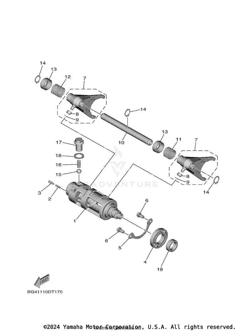 Shift Cam & Fork Schematic