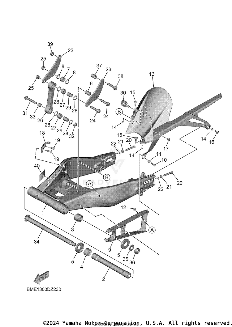 Rear Arm MT09 - MT09RCB - 2024 Schematic