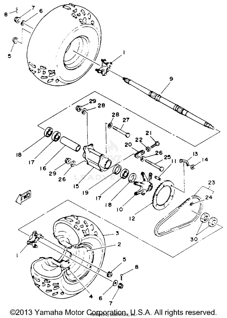 Rear Wheel BLASTER - YFS200E_MN - 1993 Schematic