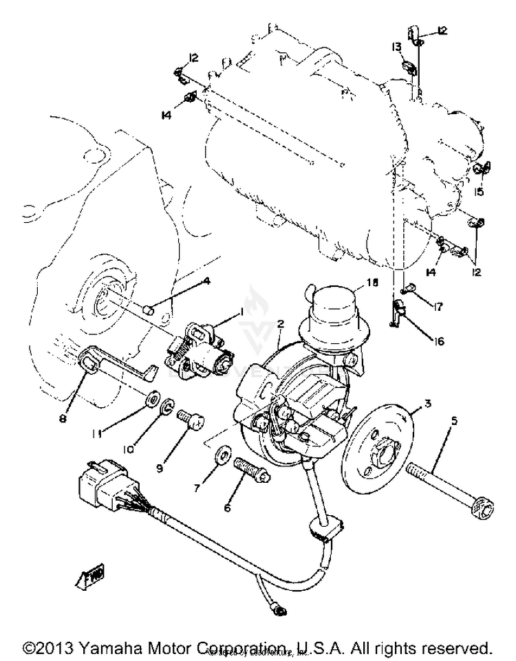 Pick Up Coil Governor XS1100G - 1980 Schematic