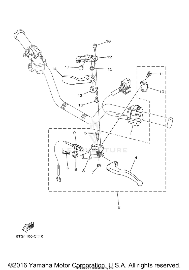 Handle Switch Lever YFZ450 - YFZ450S - 2004 Schematic