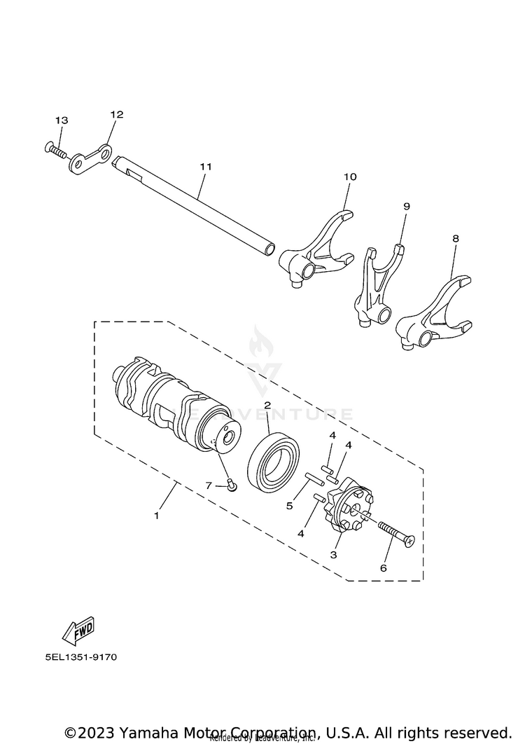 Shift Cam Fork Schematic