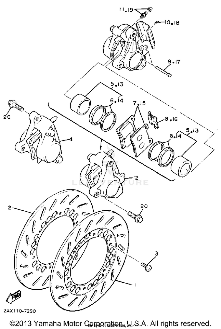Front Brake Caliper Schematic