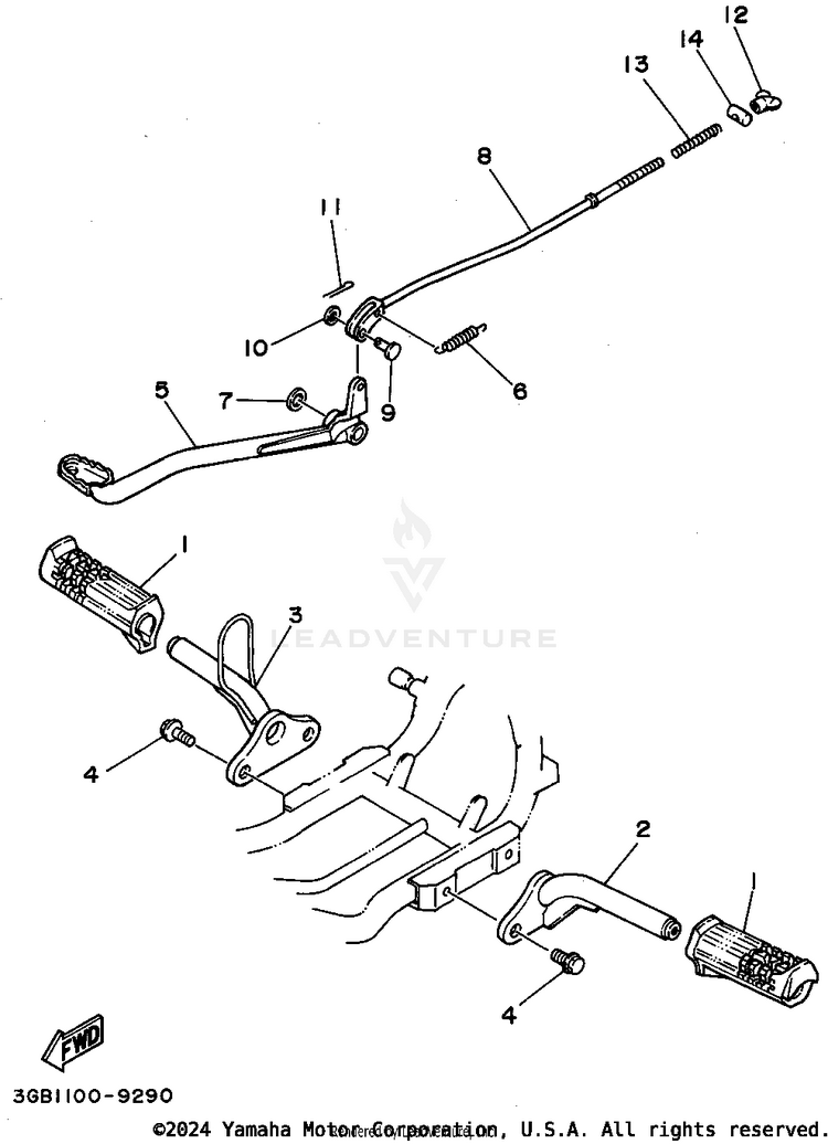 Stand - Footrest Schematic
