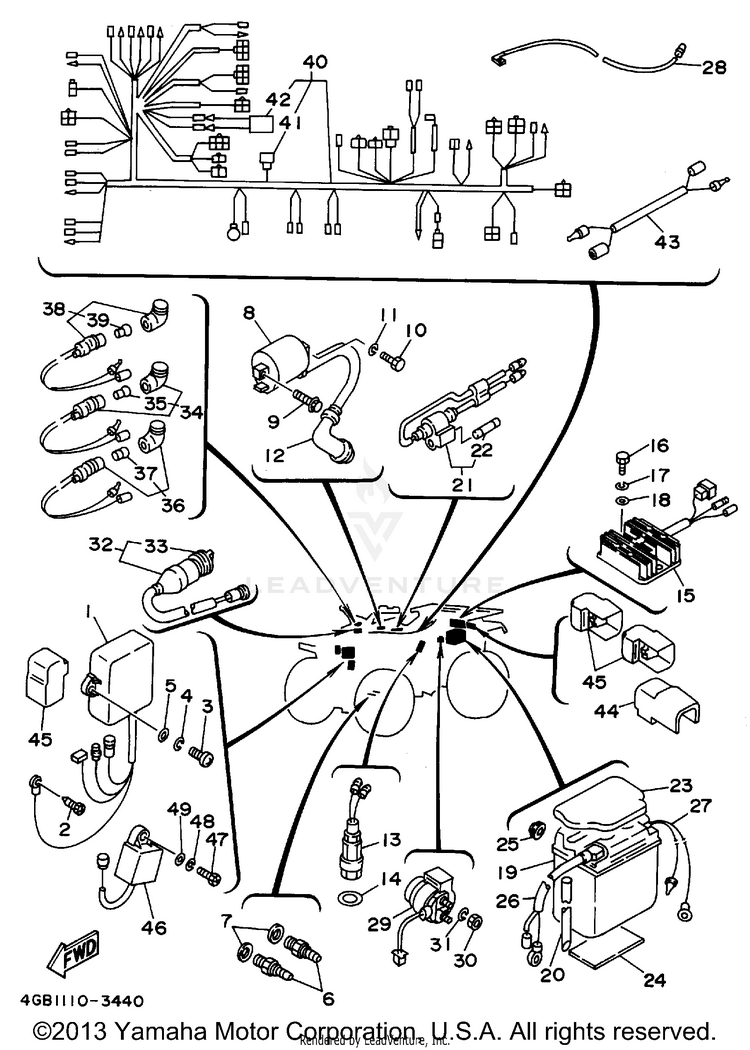 Electrical 1 KODIAK 4WD - YFM400FWF - 1994 Schematic