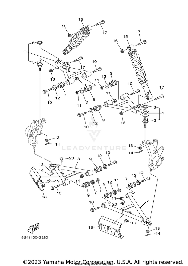 Front Suspension Wheel RHINO 700 FI  SPECIA - YXR7FSEYB - 2009 Schematic
