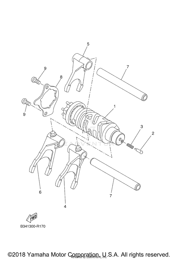 Shift Cam Fork XSR700 - XSR700JCL - 2018 Schematic