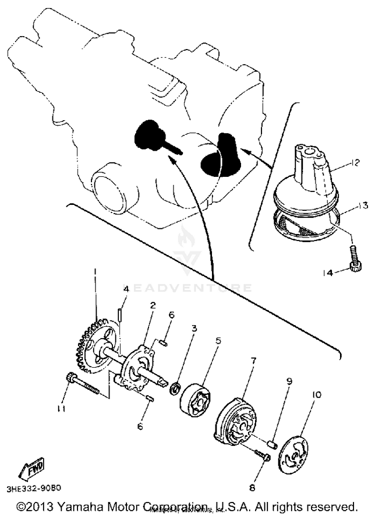 Oil Pump FZR600RAC - 1990 Schematic