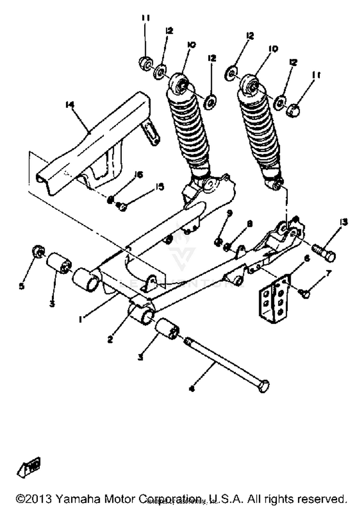 Rear Arm Rear Cushion Chain Case Schematic