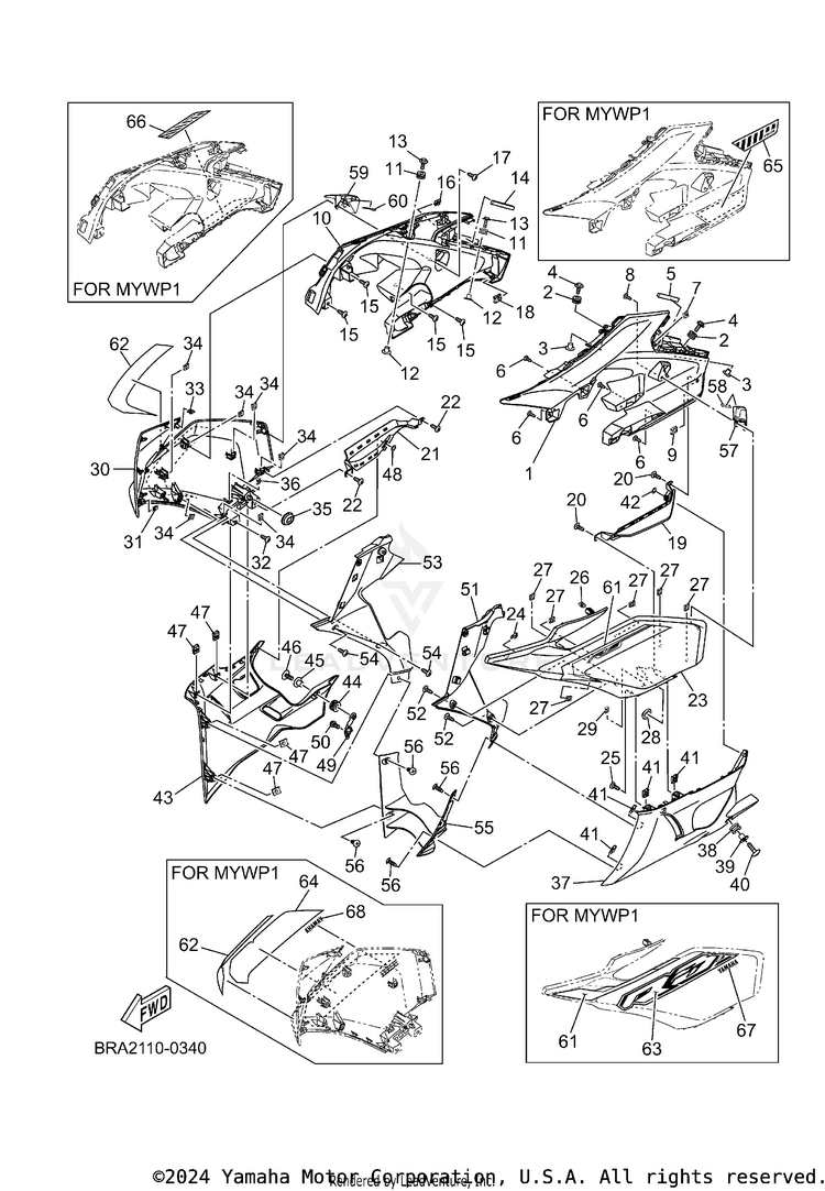Cowling 1 YZFR3 ABS - YZFR3ASCB - 2025 Schematic