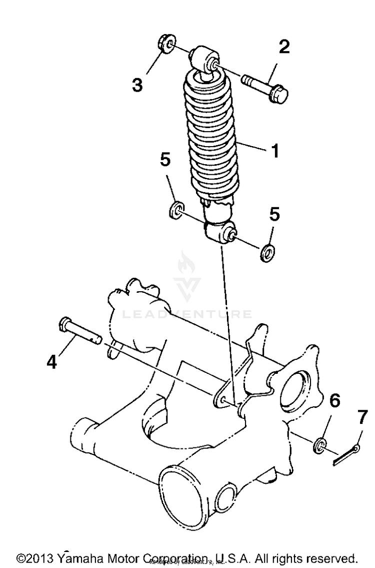 Rear Shocks BIG BEAR 4WD - YFM350FWB - 1991 Schematic