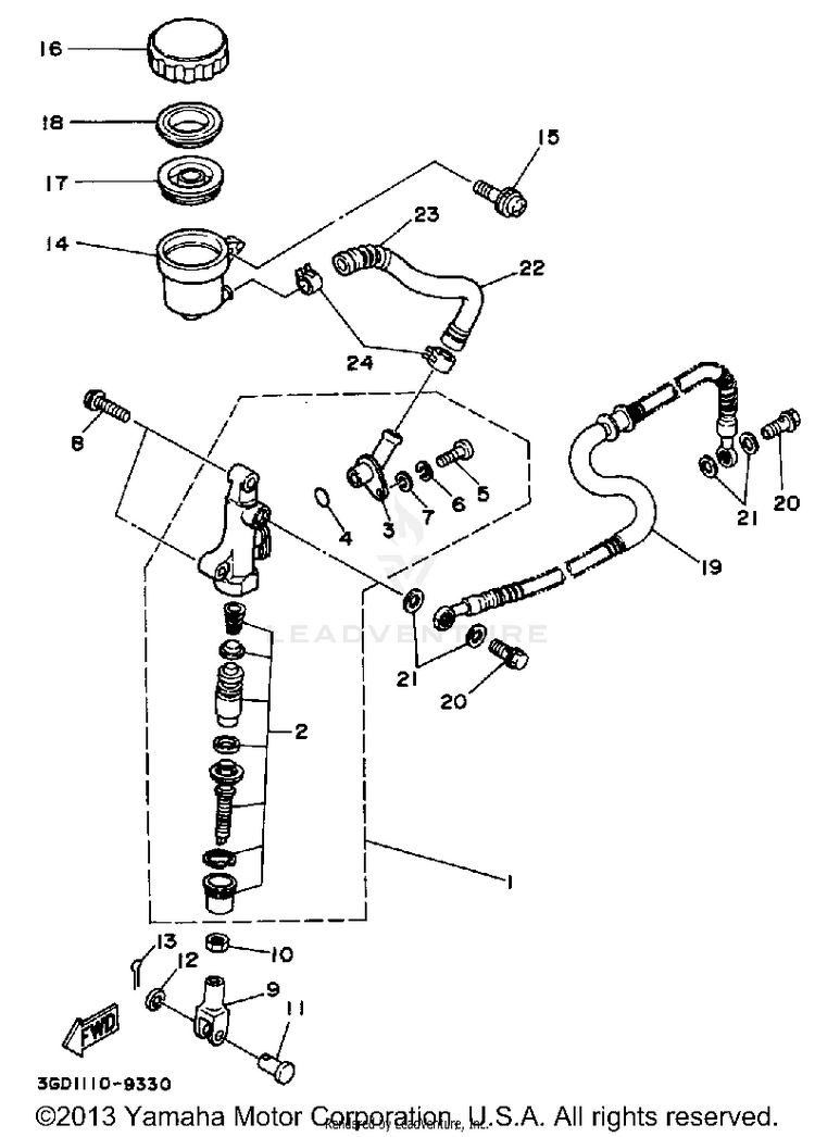 Rear Master Cylinder Schematic
