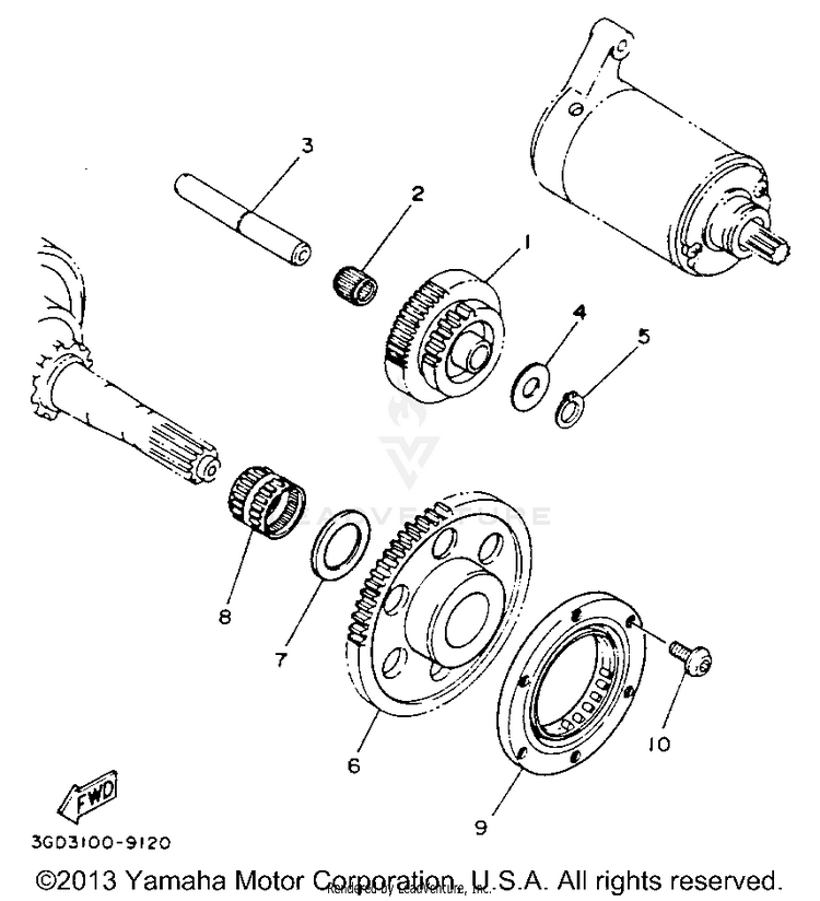 Starter Clutch BIG BEAR 4WD (ME & NH Only) - YFM350FWE_MNH - 1993 Schematic