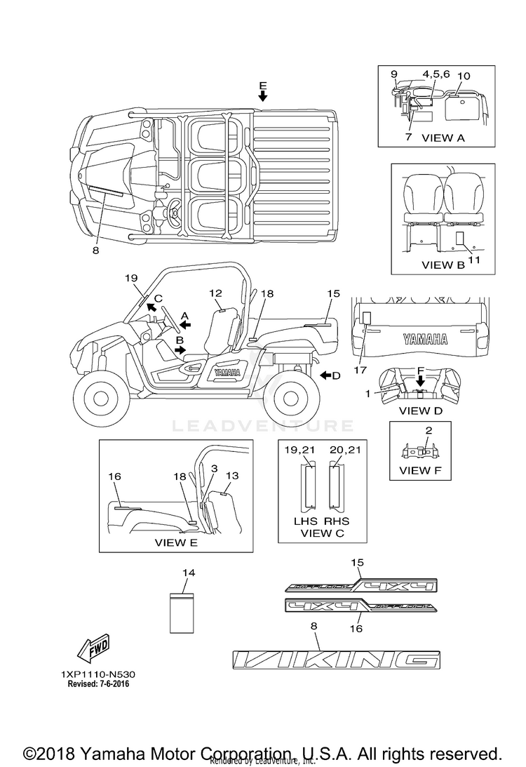 Emblem Label 1 VIKING 700 EPS HUNTE - YXM700PHEH - 2014 Schematic
