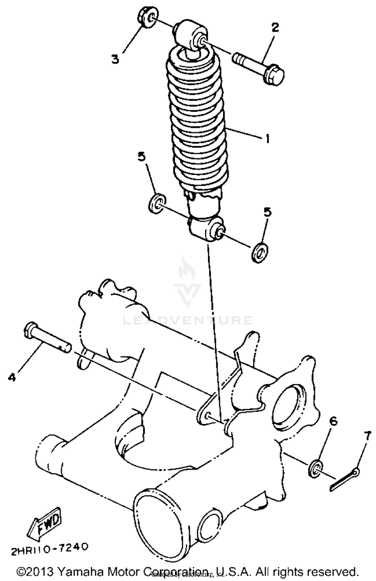 Rear Shocks BIG BEAR 4WD - YFM350FWD - 1992 Schematic