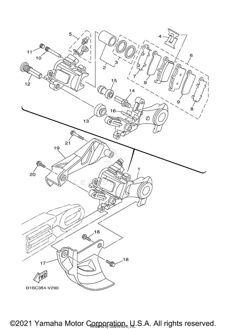 Rear Brake Caliper Schematic
