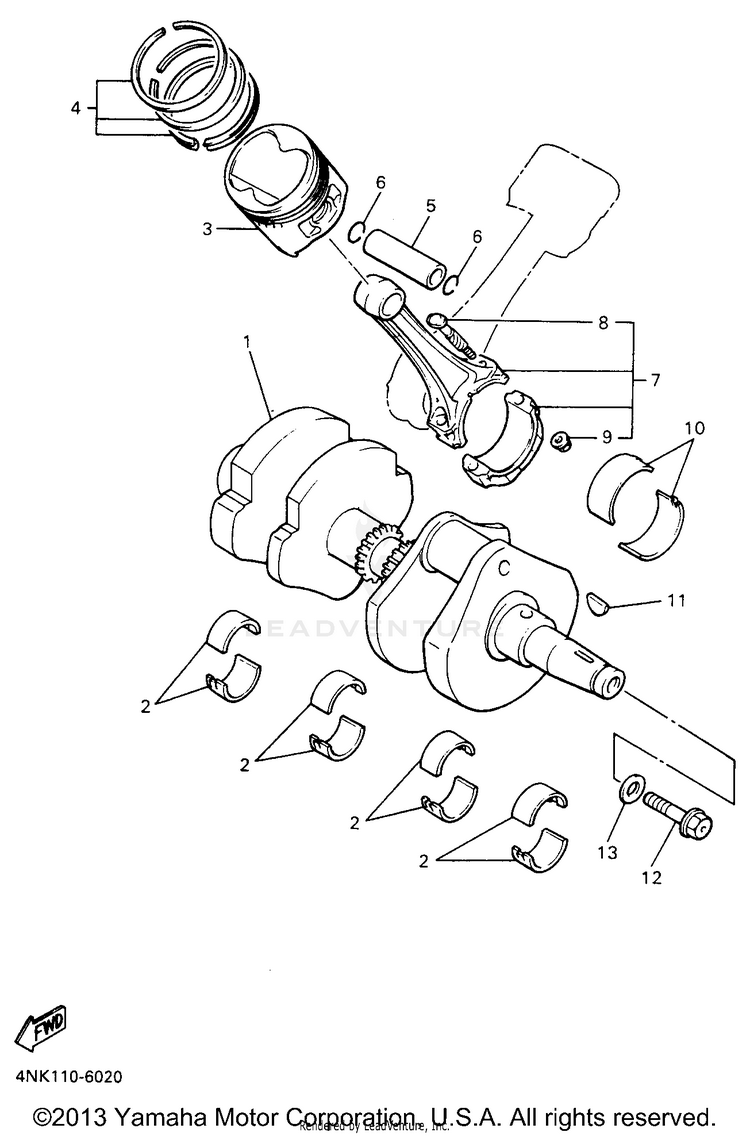 Crankshaft Piston Schematic