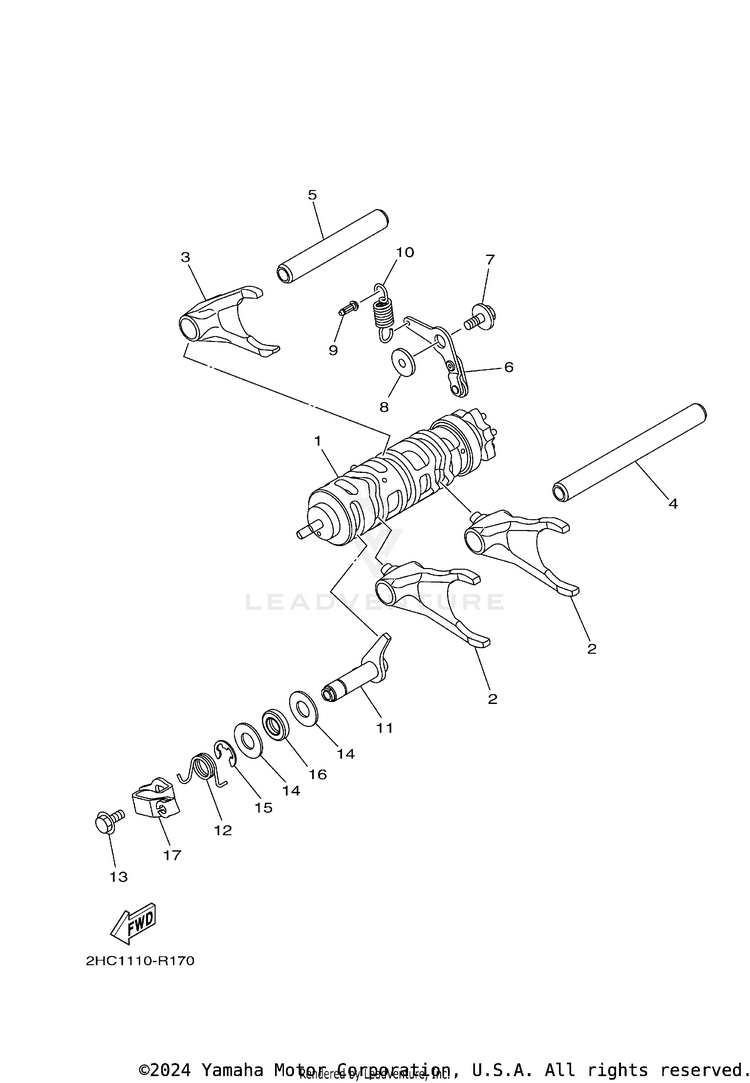Shift Cam & Fork Schematic