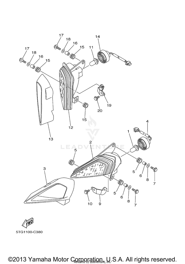 Headlight YFZ450 - YFZ450T - 2005 Schematic