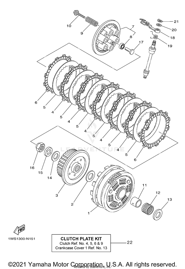 Clutch FZ07 - FZ07FCGY - 2015 Schematic