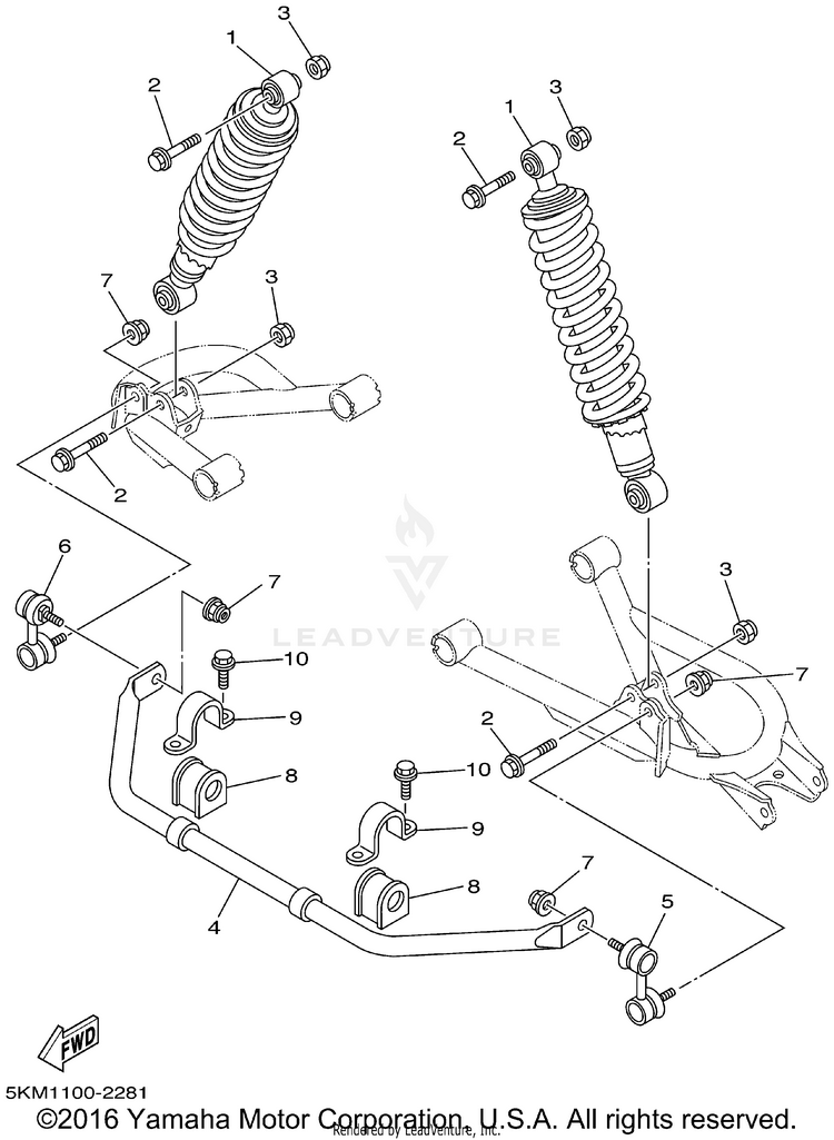 Rear Suspension GRIZZLY HUNTER EDITION - YFM660FHP - 2002 Schematic