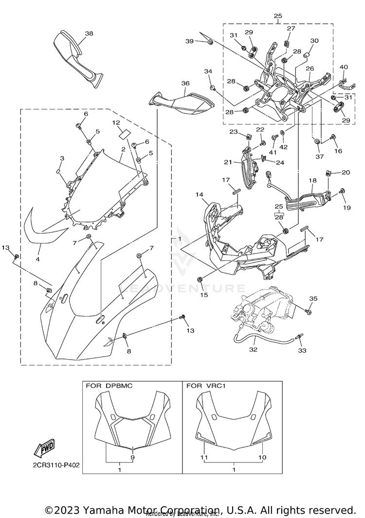 Cowling 1 YZFR1 - YZFR1FCB - 2015 Schematic