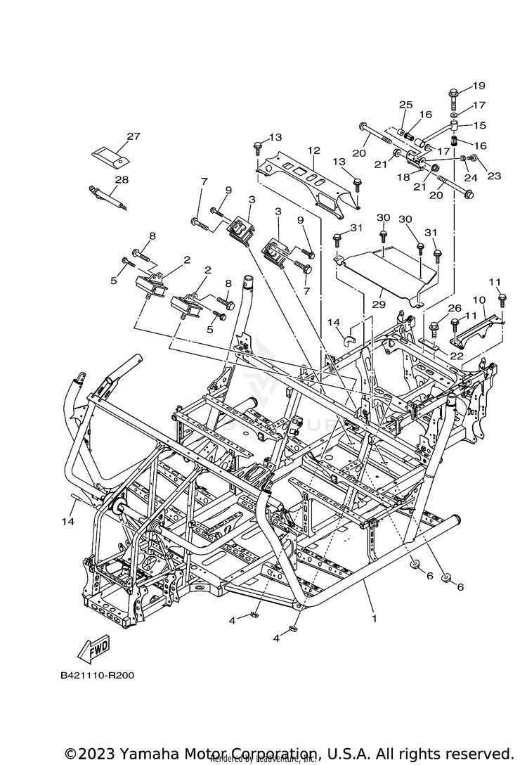 Frame VIKING EPS RANCH - YXM70VPRLC - 2020 Schematic